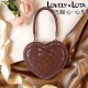 Lovely Lota Chocolate Embossed Heart Shaped Handbag(Limited Stock/3 Colours/Full Payment Without Shipping)